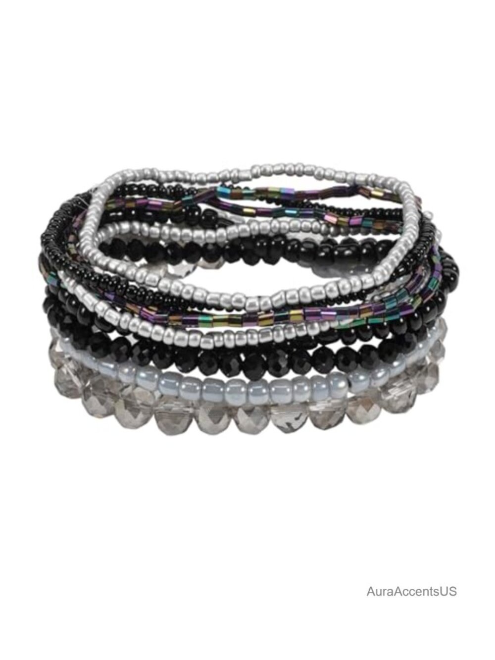 Bohemian Multilayer Stackable Seed Beaded Bracelets Crystal Glass Beads Strand